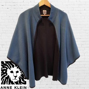 Anne Klein Zip-Front Poncho Sweater in Teal | Size S/M